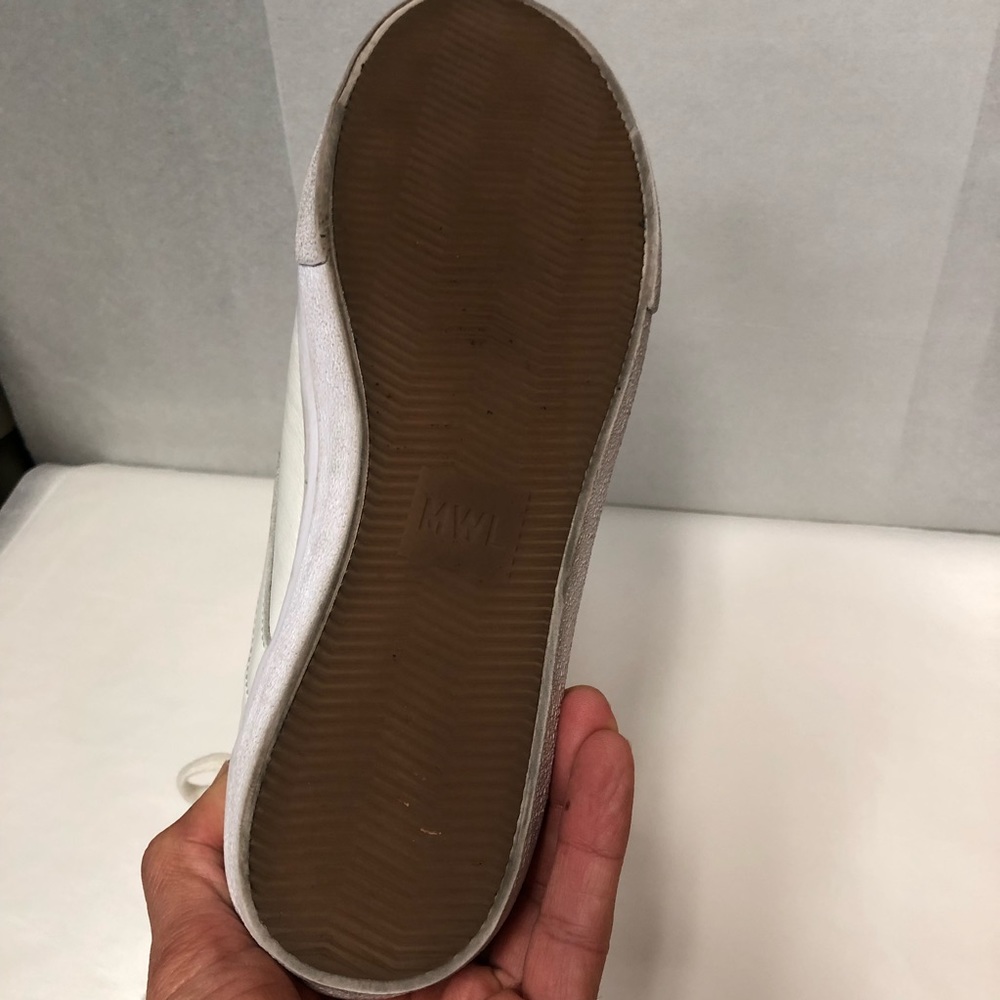 SIDEWALK LOW TOP SNEAKERS 👟 Madewell leather White 7.5 women great shape - Picture 8 of 14